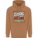 You're Looking at an Awesome DJ Mens 80% Cotton Hoodie Caramel Latte