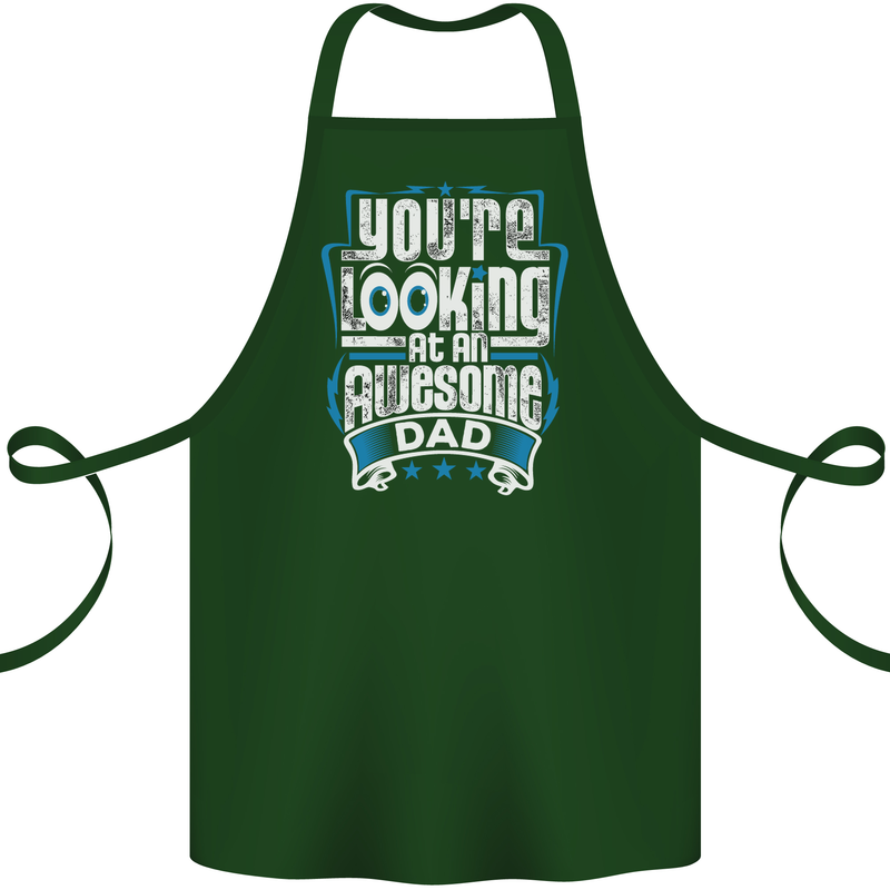 You're Looking at an Awesome Dad Cotton Apron 100% Organic Forest Green