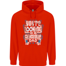 You're Looking at an Awesome Dad Mens 80% Cotton Hoodie Bright Red