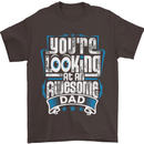 You're Looking at an Awesome Dad Mens T-Shirt Cotton Gildan Dark Chocolate