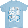 You're Looking at an Awesome Dad Mens T-Shirt Cotton Gildan Light Blue