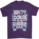 You're Looking at an Awesome Dad Mens T-Shirt Cotton Gildan Purple
