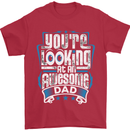 You're Looking at an Awesome Dad Mens T-Shirt Cotton Gildan Red