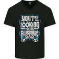You're Looking at an Awesome Dad Mens V-Neck Cotton T-Shirt Black