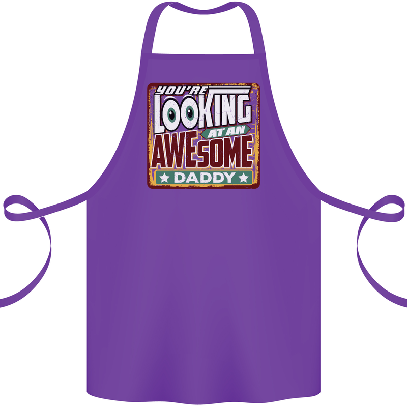 You're Looking at an Awesome Daddy Cotton Apron 100% Organic Purple