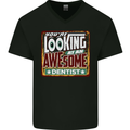 You're Looking at an Awesome Dentist Mens V-Neck Cotton T-Shirt Black