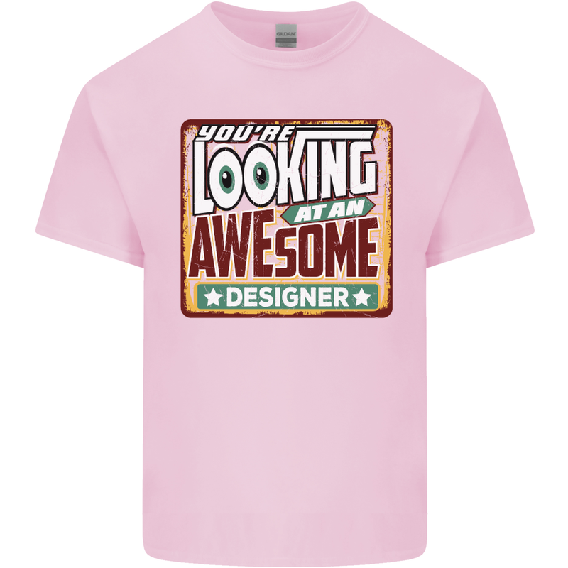 You're Looking at an Awesome Designer Mens Cotton T-Shirt Tee Top Light Pink