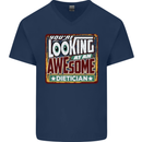 You're Looking at an Awesome Dietician Mens V-Neck Cotton T-Shirt Navy Blue