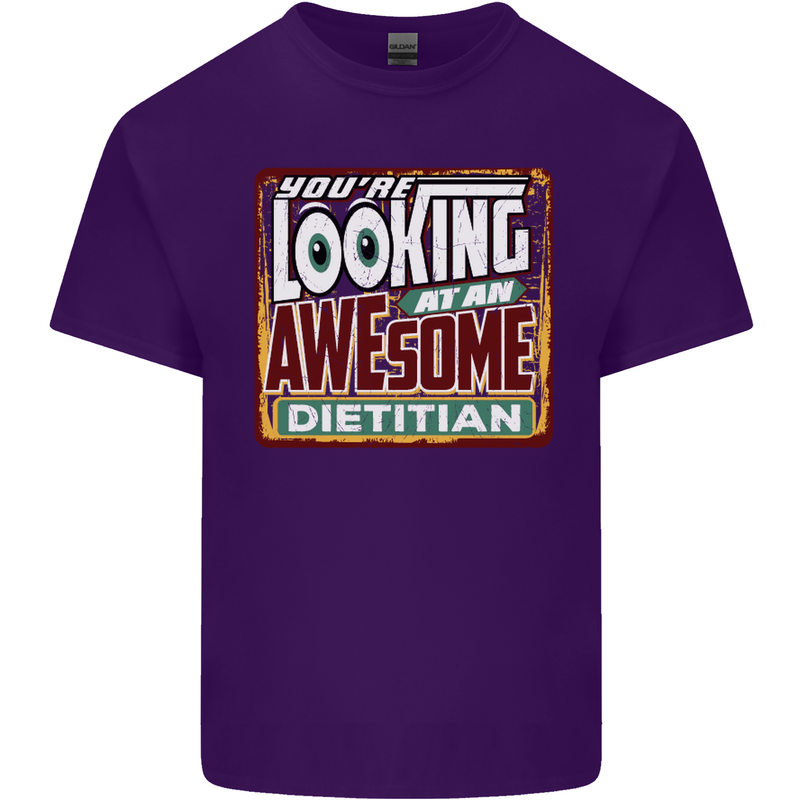 You're Looking at an Awesome Dietitian Mens Cotton T-Shirt Tee Top Purple