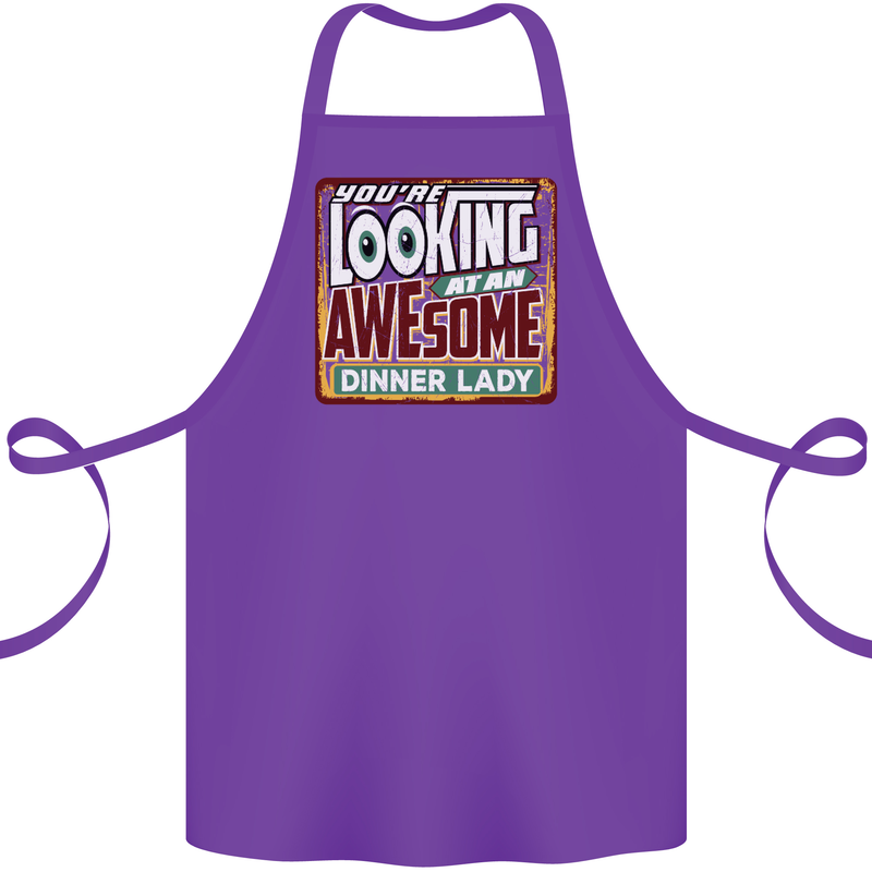 You're Looking at an Awesome Dinner Lady Cotton Apron 100% Organic Purple