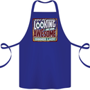 You're Looking at an Awesome Dinner Lady Cotton Apron 100% Organic Royal Blue