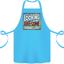 You're Looking at an Awesome Dinner Lady Cotton Apron 100% Organic Turquoise