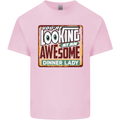 You're Looking at an Awesome Dinner Lady Mens Cotton T-Shirt Tee Top Light Pink