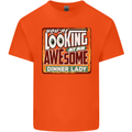 You're Looking at an Awesome Dinner Lady Mens Cotton T-Shirt Tee Top Orange