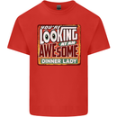 You're Looking at an Awesome Dinner Lady Mens Cotton T-Shirt Tee Top Red