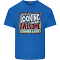 You're Looking at an Awesome Dinner Lady Mens Cotton T-Shirt Tee Top Royal Blue