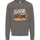 You're Looking at an Awesome Dinner Lady Mens Sweatshirt Jumper Charcoal