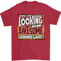 You're Looking at an Awesome Dinner Lady Mens T-Shirt Cotton Gildan Red