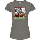 You're Looking at an Awesome Dinner Lady Womens Petite Cut T-Shirt Charcoal