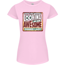 You're Looking at an Awesome Dinner Lady Womens Petite Cut T-Shirt Light Pink