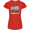 You're Looking at an Awesome Dinner Lady Womens Petite Cut T-Shirt Red