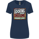 You're Looking at an Awesome Dinner Lady Womens Wider Cut T-Shirt Navy Blue