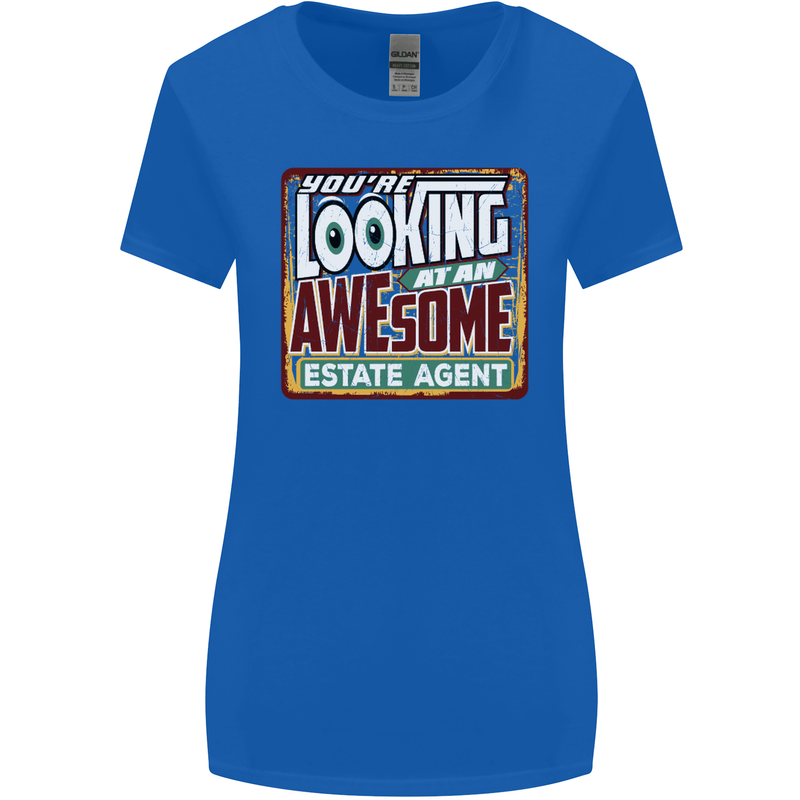 You're Looking at an Awesome Estate Agent Womens Wider Cut T-Shirt Royal Blue