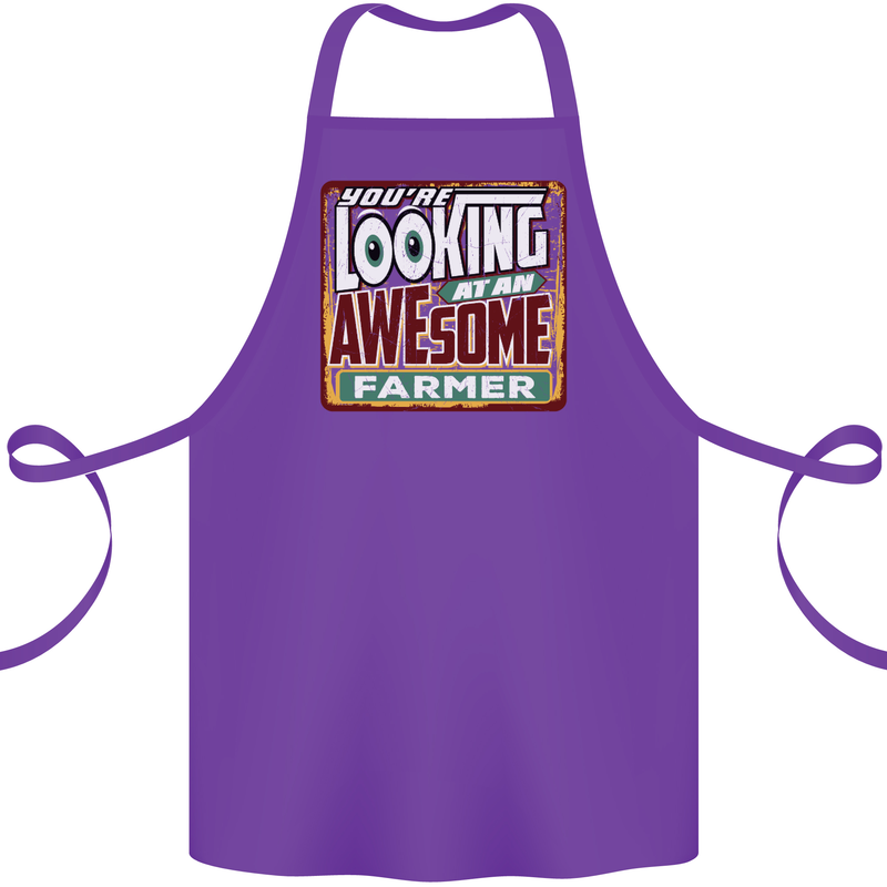 You're Looking at an Awesome Farmer Cotton Apron 100% Organic Purple