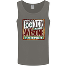 You're Looking at an Awesome Farmer Mens Vest Tank Top Charcoal