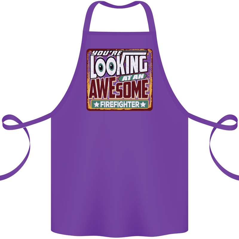 You're Looking at an Awesome Firefighter Cotton Apron 100% Organic Purple