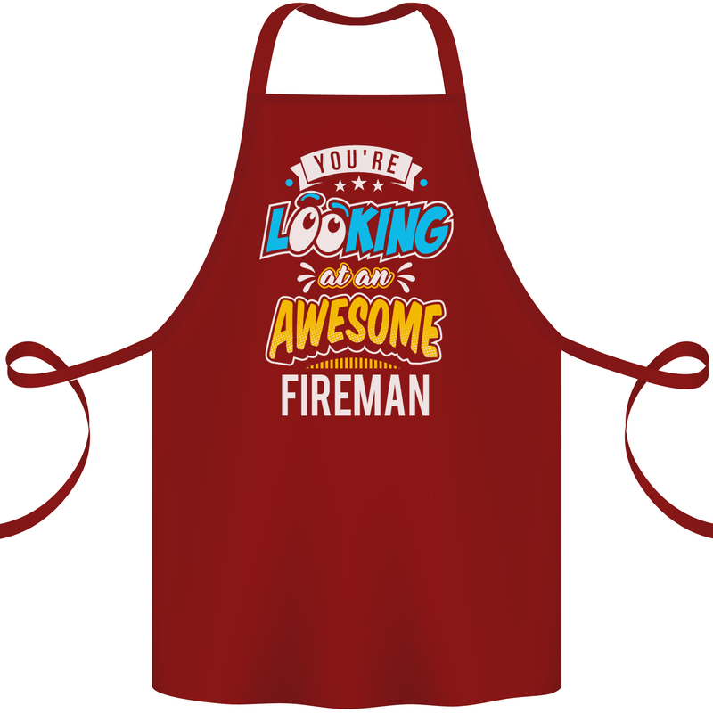 You're Looking at an Awesome Fireman Cotton Apron 100% Organic Maroon