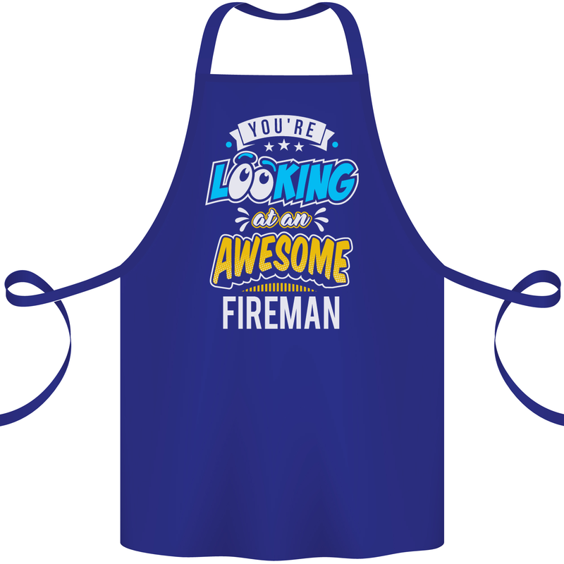 You're Looking at an Awesome Fireman Cotton Apron 100% Organic Royal Blue