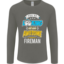 You're Looking at an Awesome Fireman Mens Long Sleeve T-Shirt Charcoal