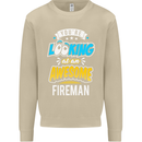 You're Looking at an Awesome Fireman Mens Sweatshirt Jumper Sand