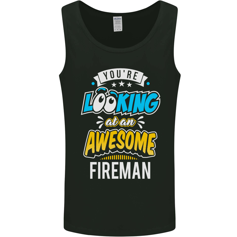You're Looking at an Awesome Fireman Mens Vest Tank Top Black