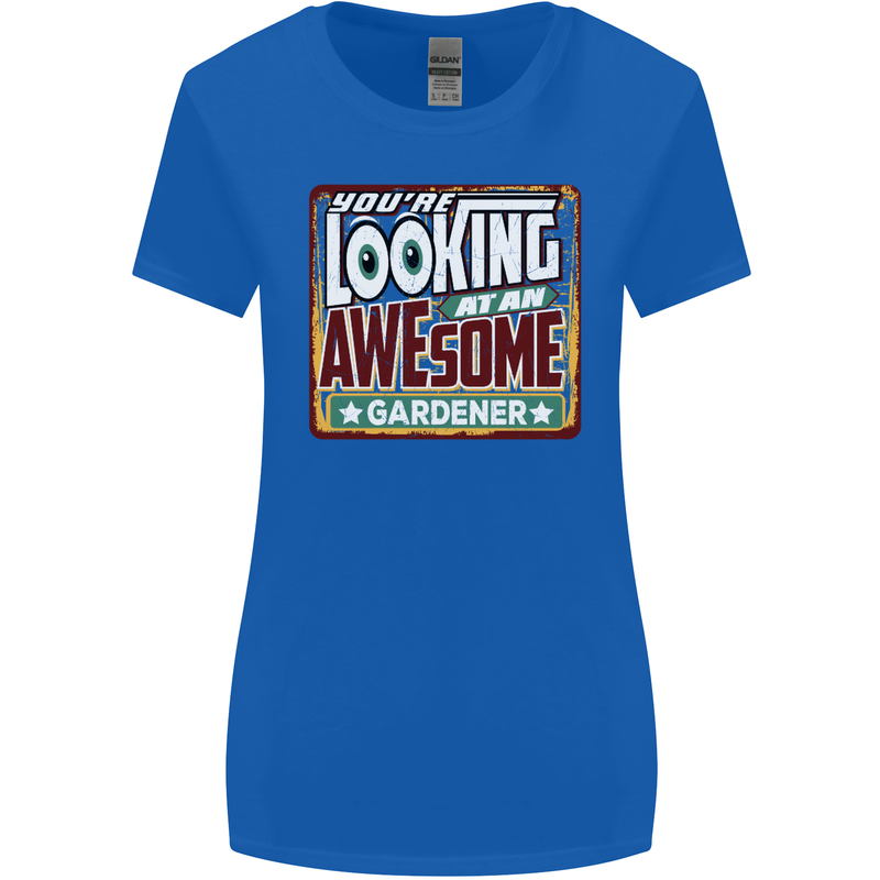 You're Looking at an Awesome Gardener Womens Wider Cut T-Shirt Royal Blue