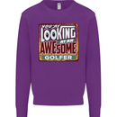 You're Looking at an Awesome Golfer Kids Sweatshirt Jumper Purple