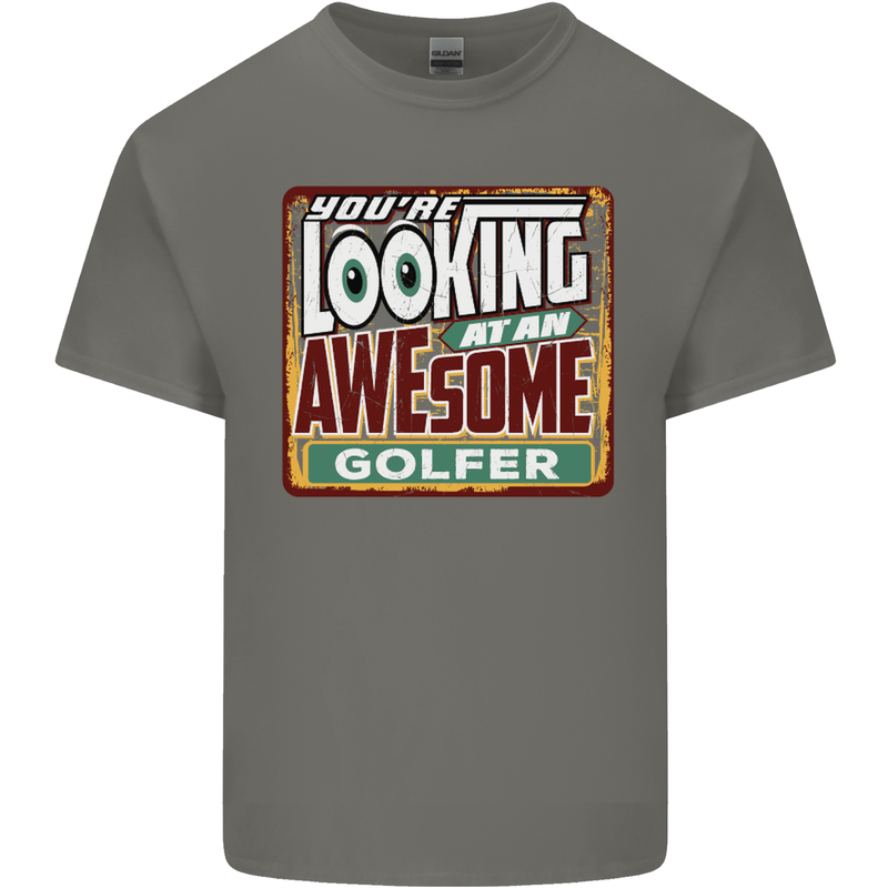 You're Looking at an Awesome Golfer Kids T-Shirt Childrens Charcoal