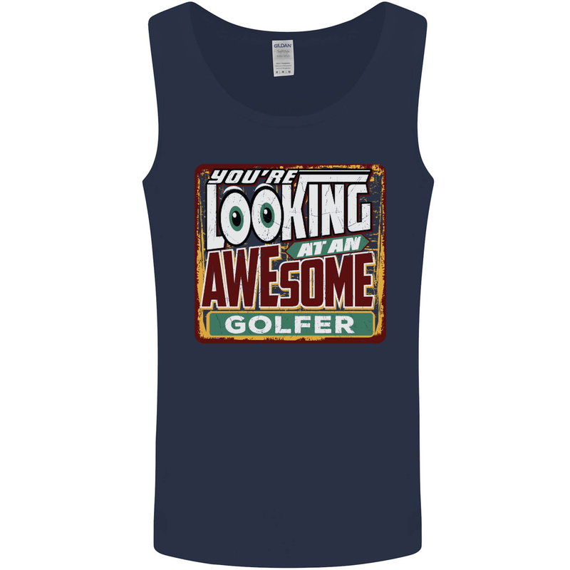 You're Looking at an Awesome Golfer Mens Vest Tank Top Navy Blue