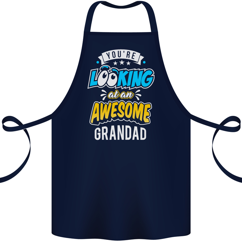 You're Looking at an Awesome Grandad Cotton Apron 100% Organic Navy Blue