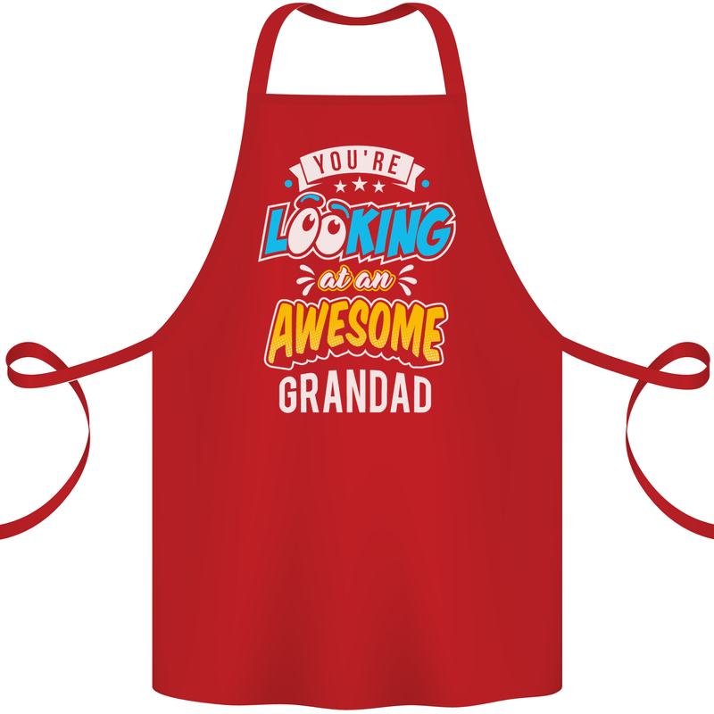 You're Looking at an Awesome Grandad Cotton Apron 100% Organic Red
