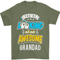 You're Looking at an Awesome Grandad Mens T-Shirt Cotton Gildan Military Green