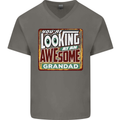 You're Looking at an Awesome Grandad Mens V-Neck Cotton T-Shirt Charcoal