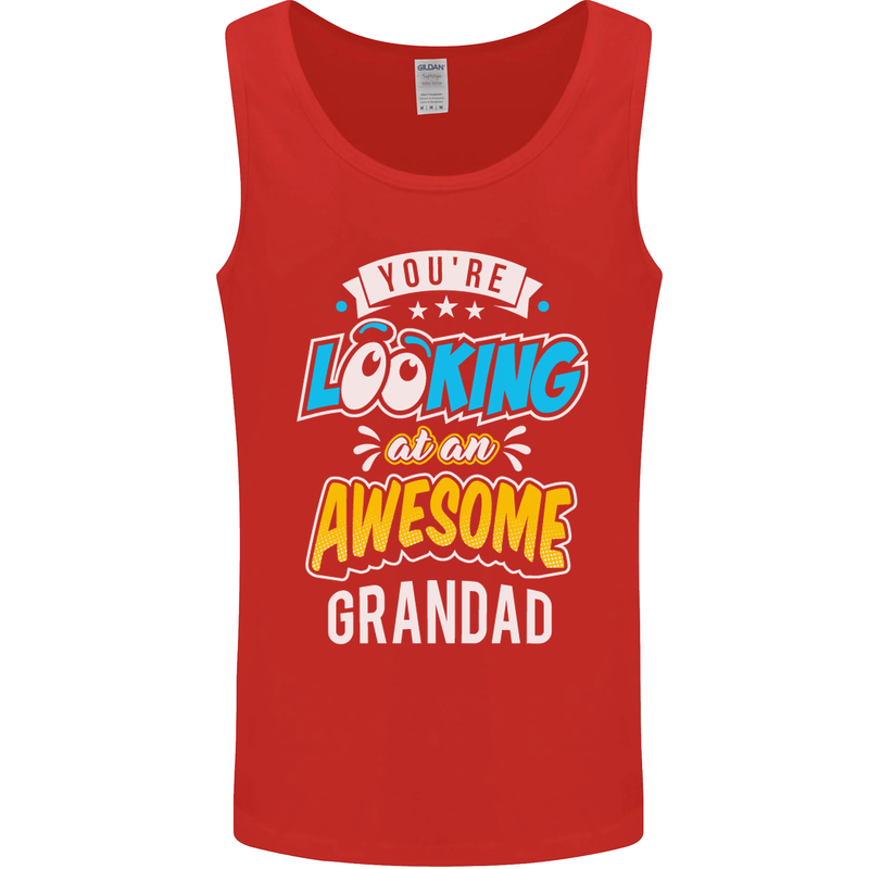 You're Looking at an Awesome Grandad Mens Vest Tank Top Red
