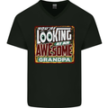 You're Looking at an Awesome Grandpa Mens V-Neck Cotton T-Shirt Black
