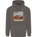 You're Looking at an Awesome Hunter Mens 80% Cotton Hoodie Charcoal