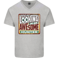 You're Looking at an Awesome Hunter Mens V-Neck Cotton T-Shirt Sports Grey