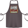 You're Looking at an Awesome Husband Cotton Apron 100% Organic Dark Grey