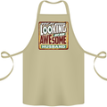 You're Looking at an Awesome Husband Cotton Apron 100% Organic Khaki