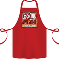 You're Looking at an Awesome Husband Cotton Apron 100% Organic Red